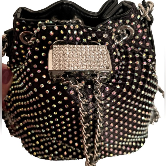 NWT Aldo Mini Rhinestone Crossbody Bucket Bag - Picture 5 of 7